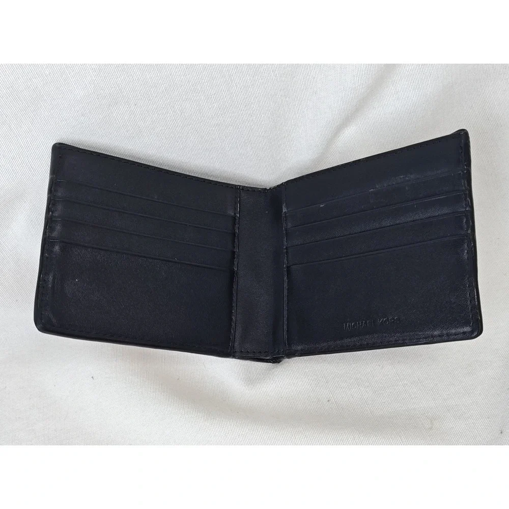 Michael‎ Kors MK Cooper Logo Stripe Billfold Wallet Black Red White 36F3GFLF1B